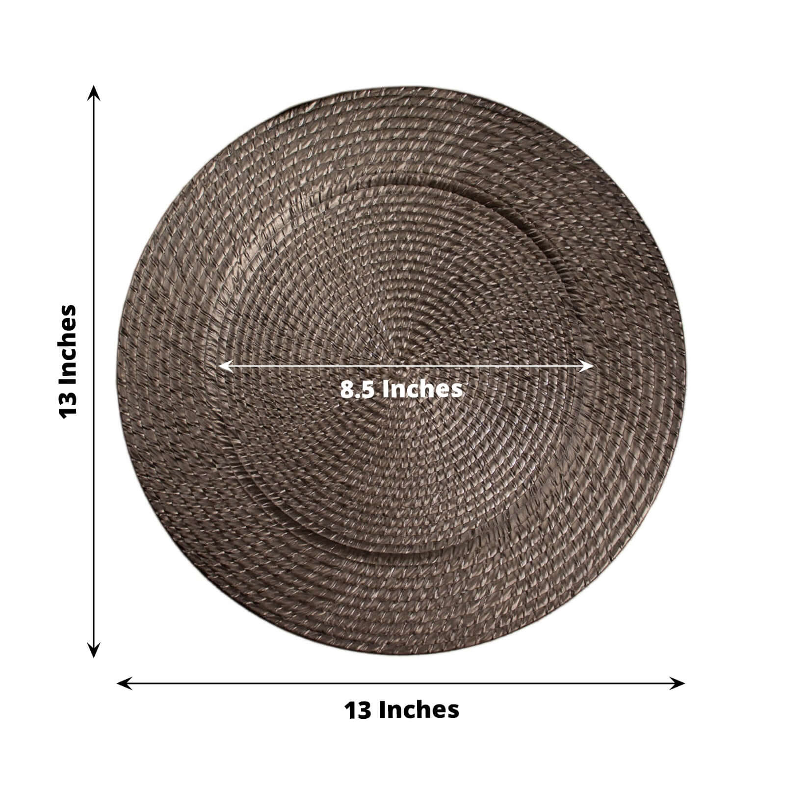 12-Pack Acrylic Charger Plates 13" Round Natural Brown with Rattan-Like Design - Farmhouse Disposable Plastic Charger Tableware - Image 3