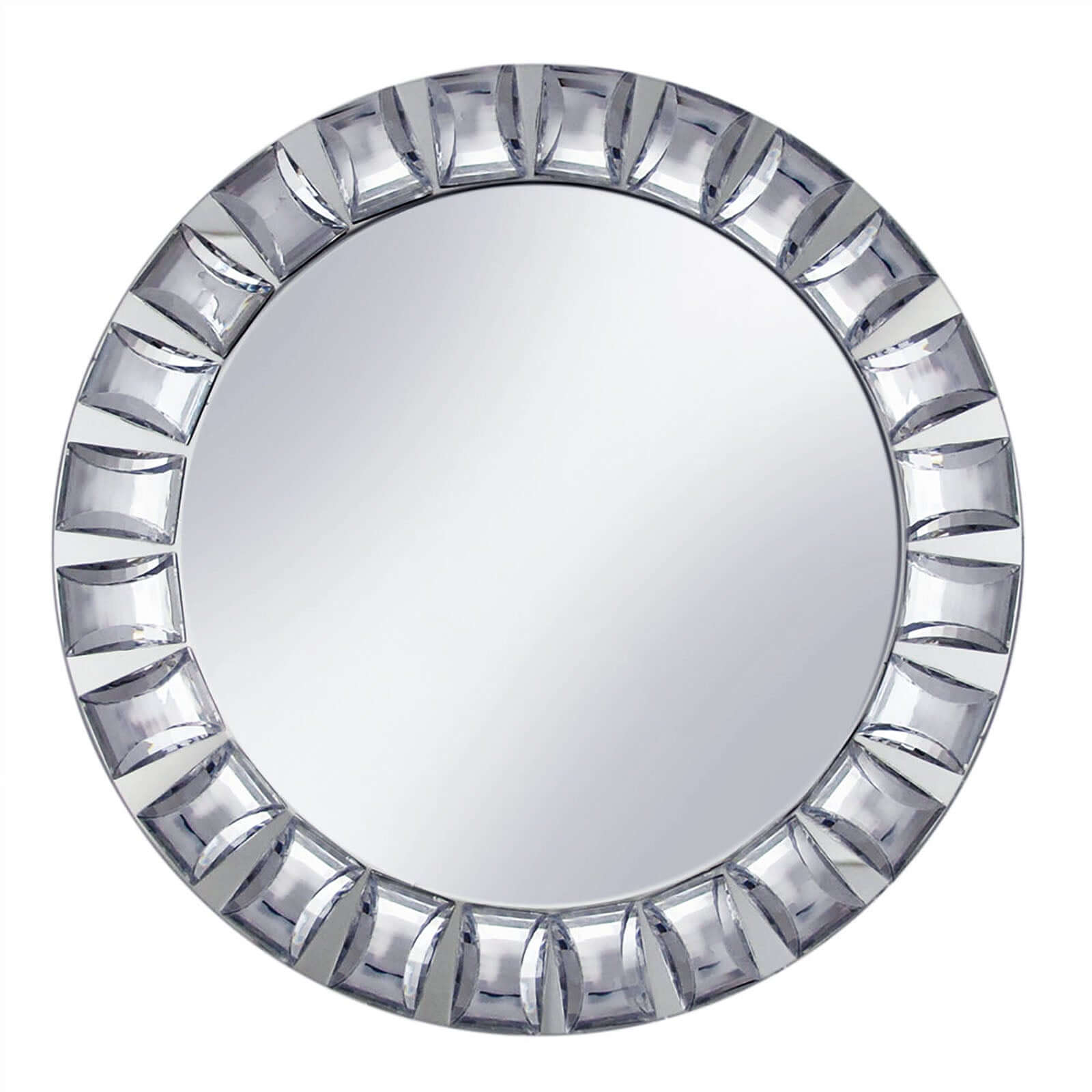 2-Pack Glass Mirror Charger Plates 13" Round Silver with Jeweled Rim - Premium Decorative Dinner Party Charger Tableware - Image 6